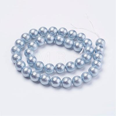 Wrinkle Textured Shell Pearl Beads Strands BSHE-E016-6mm-M-1