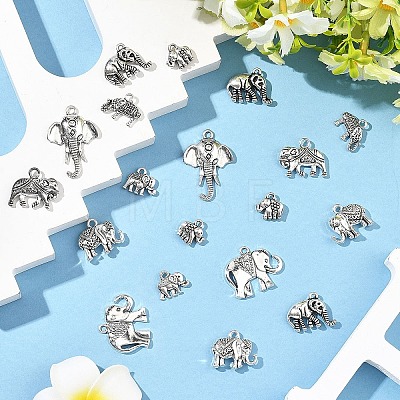 45Pcs 9 Styles Tibetan Style Alloy Pendants FIND-YW0011-10-1