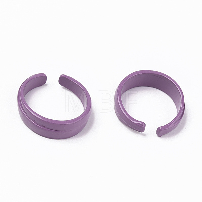 Spray Painted Alloy Cuff Rings RJEW-T011-28D-RS-1