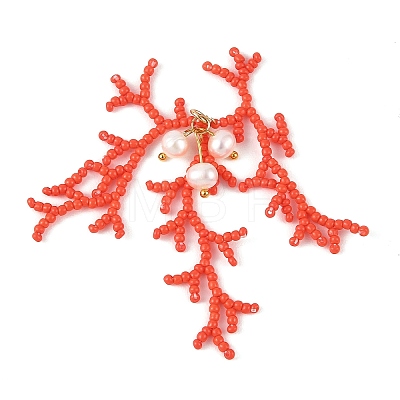 Glass Seed Beaded Big Pendants PALLOY-MZ01399-01-1