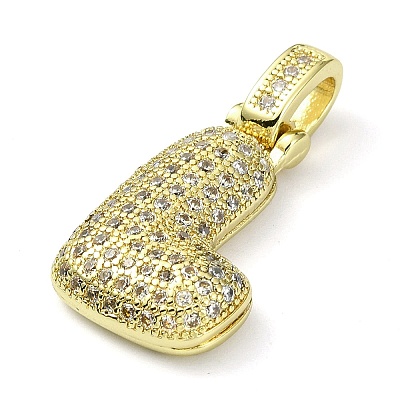 Brass Micro Pave Clear Cubic Zirconia Pendants KK-M279-01G-L-1