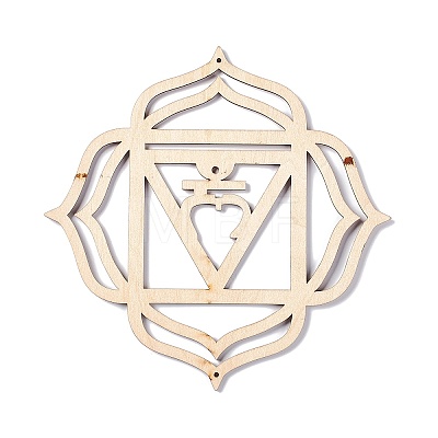 DIY Unfinished Bohemian Meditation Energy Symbol Wood Pendant Decoration Kits DIY-B060-02-1