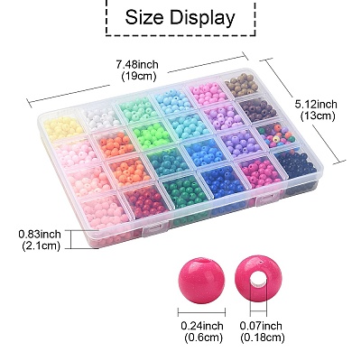 24 Colors Opaque Acrylic Beads MACR-YW0002-95-1