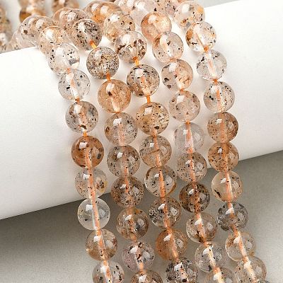 Natural Herkimer Diamond Beads Strands G-Z115-C03-8mm-1