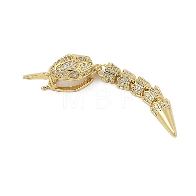 Brass Micro Pave Clear Cubic Zirconia Snap Clasps KK-Z078-37G-1