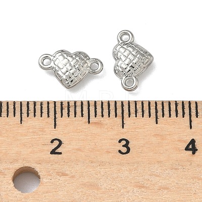 304 Stainless Steel Tartan Heart Links Connector Charms STAS-D211-14B-P-1