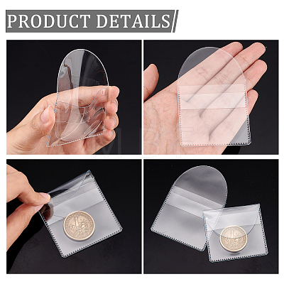 80Pcs 3 Styles PVC Transparent Plastic Bags ABAG-CA0001-12-1