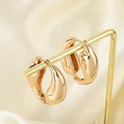 Brass Hoop Earrings for Women EJEW-U041-09G-1