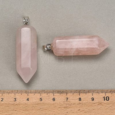 Natural Rose Quartz Pendants GG-CBAA0EE-02P-19-1