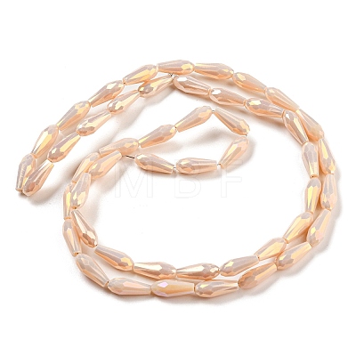 Electroplated Opaque Glass Beads Strands EGLA-L015-FR-B25-01-1