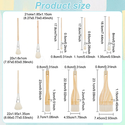 BENECREAT 9Pcs 9 Styles Ceramic Glaze Brush DIY-BC0012-92-1