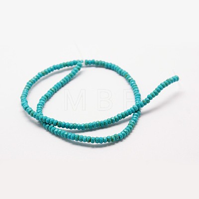 Faceted Rondelle Synthetic Turquoise Beads Strands TURQ-I015-10x6mm-06-1
