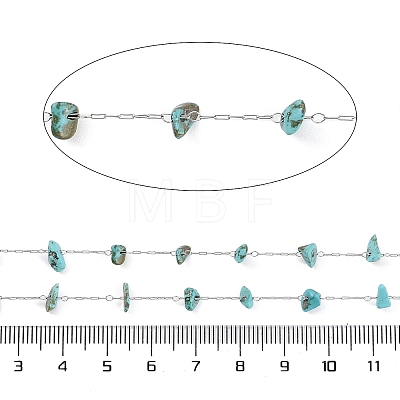 Handmade Natural Turquoise Chip Beads Chain CHS-H028-06A-04-1
