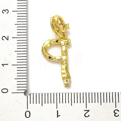 Rack Plating Brass Micro Pave Cubic Zirconia European Dangle Charms KK-L210-015G-P-1