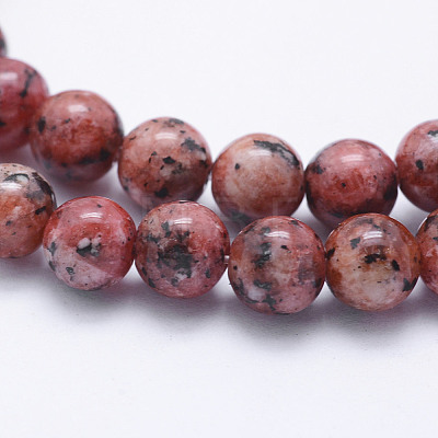 Natural Larvikite Beads Strands X-G-E443-A19-1