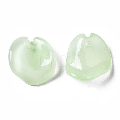 Spray Painted Imitation Jade Glass Pendants GLAA-N042-003-B01-1