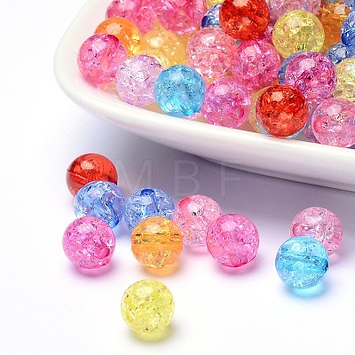 Transparent Crackle Acrylic Beads CACR-R008-8mm-M-1