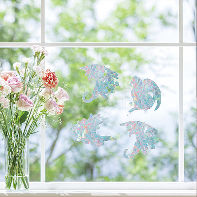 Waterproof PVC Colored Laser Stained Window Film Adhesive Stickers DIY-WH0256-014-1