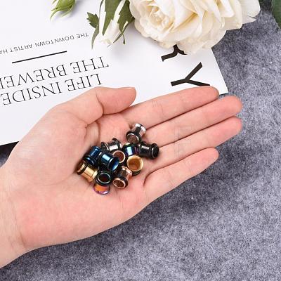 12Pcs 6 Colors 316 Surgical Stainless Steel Screw Ear Gauges Flesh Tunnels Plugs STAS-YW0001-15-1