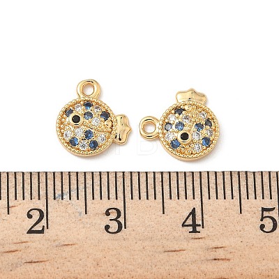 Brass Micro Pave Cubic Zirconia Charms X1-KK-C099-01A-G-1