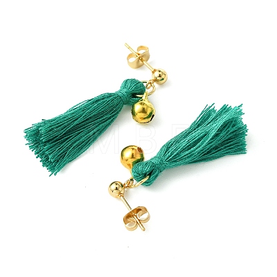 Christmas Tree Tassel Dangle Earrings EJEW-JE06104-1