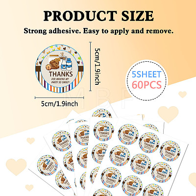 5 Sheets Round Dot PVC Waterproof Decorative Sticker Labels DIY-WH0481-16-1