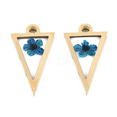 304 Stainless Steel Epoxy Resin Pendants STAS-T072-30-1