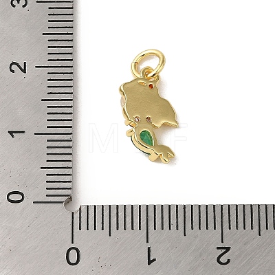 Brass Micro Pave Colorful Cubic Zirconia Glass Pendants X-KK-R162-026G-G-1