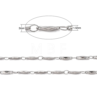 3.28 Feet 304 Stainless Steel Bar Link Chains X-CHS-K001-76-1