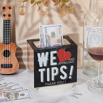 Acrylic Donate Tips Storage Boxes CON-WH0099-83A-1