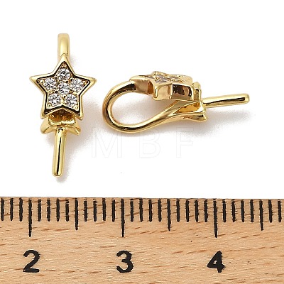 Star Rack Plating Brass Micro Pave Cubic Zirconia Pendant Bails KK-S397-15B-G-1