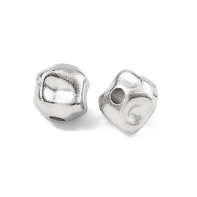 Hammered 304 Stainless Steel Beads STAS-B127-01P-08-1