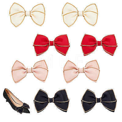 AHADEMAKER 8Pcs 4 Colors Polyester Bowknots Ornament Accessories AJEW-GA0005-45-1