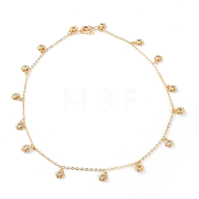 Brass Charms Bracelet & Necklace & Anklets Jewelry Sets SJEW-JS01168-1