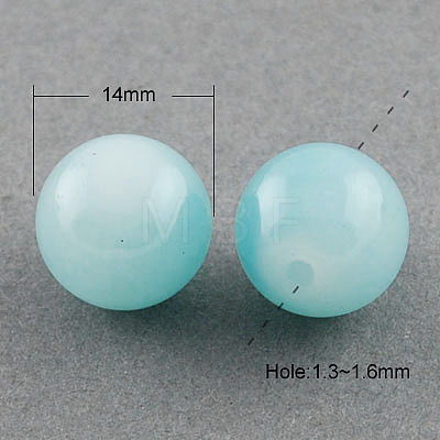 Imitation Jade Glass Beads Strands X-DGLA-S076-14mm-19-1