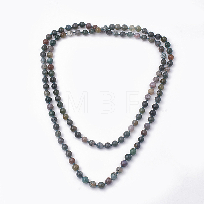Natural Indian Agate Beaded Multi-strand Necklaces NJEW-S408-01-1