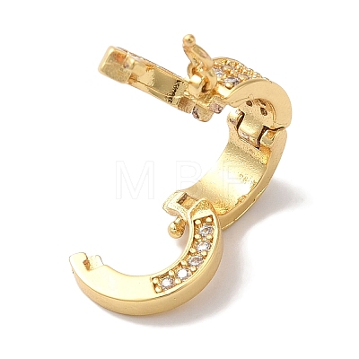 Ring Rack Plating Brass Micro Pave Clear Cubic Zirconia Twister Clasps KK-A225-16G-1