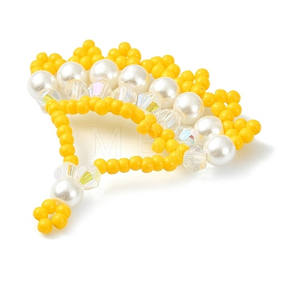 Glass Seed Beaded Pendants PALLOY-MZ01415-01-1