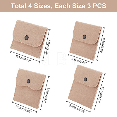 AHADERMAKER 12Pcs 4 Styles Portable Felt Card Cover Bag ABAG-GA0001-21D-1