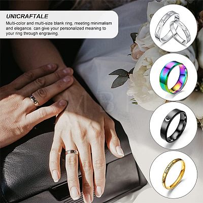 DICOSMETIC 18Pcs 9 Size 201 Stainless Steel Plain Band Ring for Men Women RJEW-DC0001-07B-1