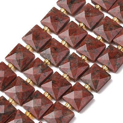 Natural Red Sesame Jasper Beads Strands G-F839-A17-01-1