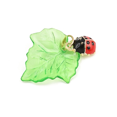 Transparent Resin with Alloy & Enamel Pendants RE-CBA19D0-05A-1