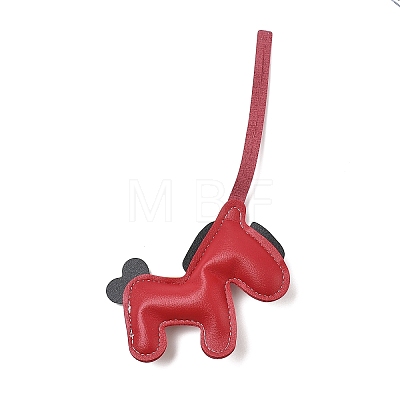 Horse PU Leather Pendant Decorations HJEW-A012-01D-1