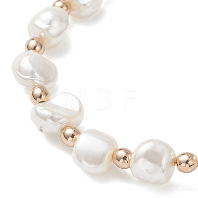 Electroplate Shell Pearl & Non-magnetic Synthetic Hematite Beaded Bracelets for Women BJEW-JB12891-1