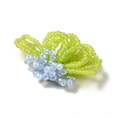 Glass Beads Braided Flower Cabochons GLAA-F120-01A-1