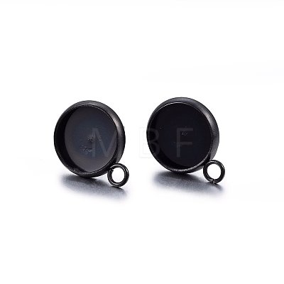 304 Stainless Steel Stud Earring Settings LS-STAS-H467-08B-14mm-1