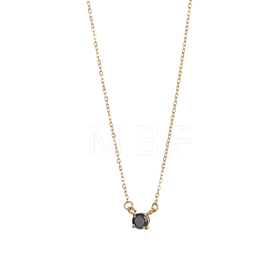 304 Stainless Steel Micro Pave Cubic Zirconia Pendant Necklaces NJEW-OY002-41G-1