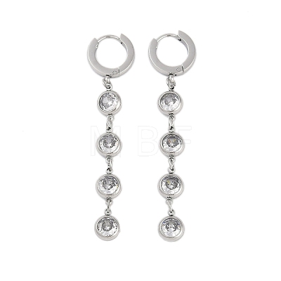 304 Stainless Steel Flat Round Earrings for Women EJEW-K281-32P-1