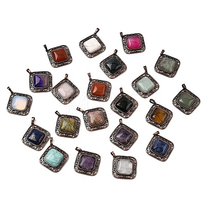 Natural & Synthetic Mixed Gemstone Pendants G-A297-04R-1