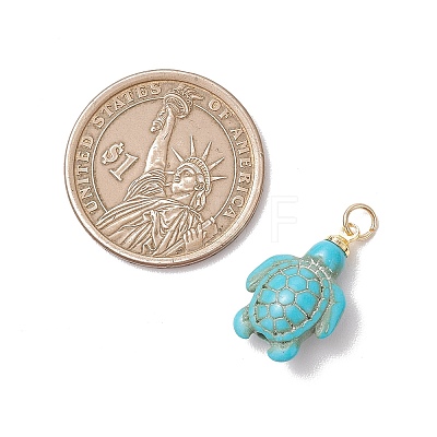 Dyed Synthetic Turquoise Pendnats PALLOY-JF05075-1